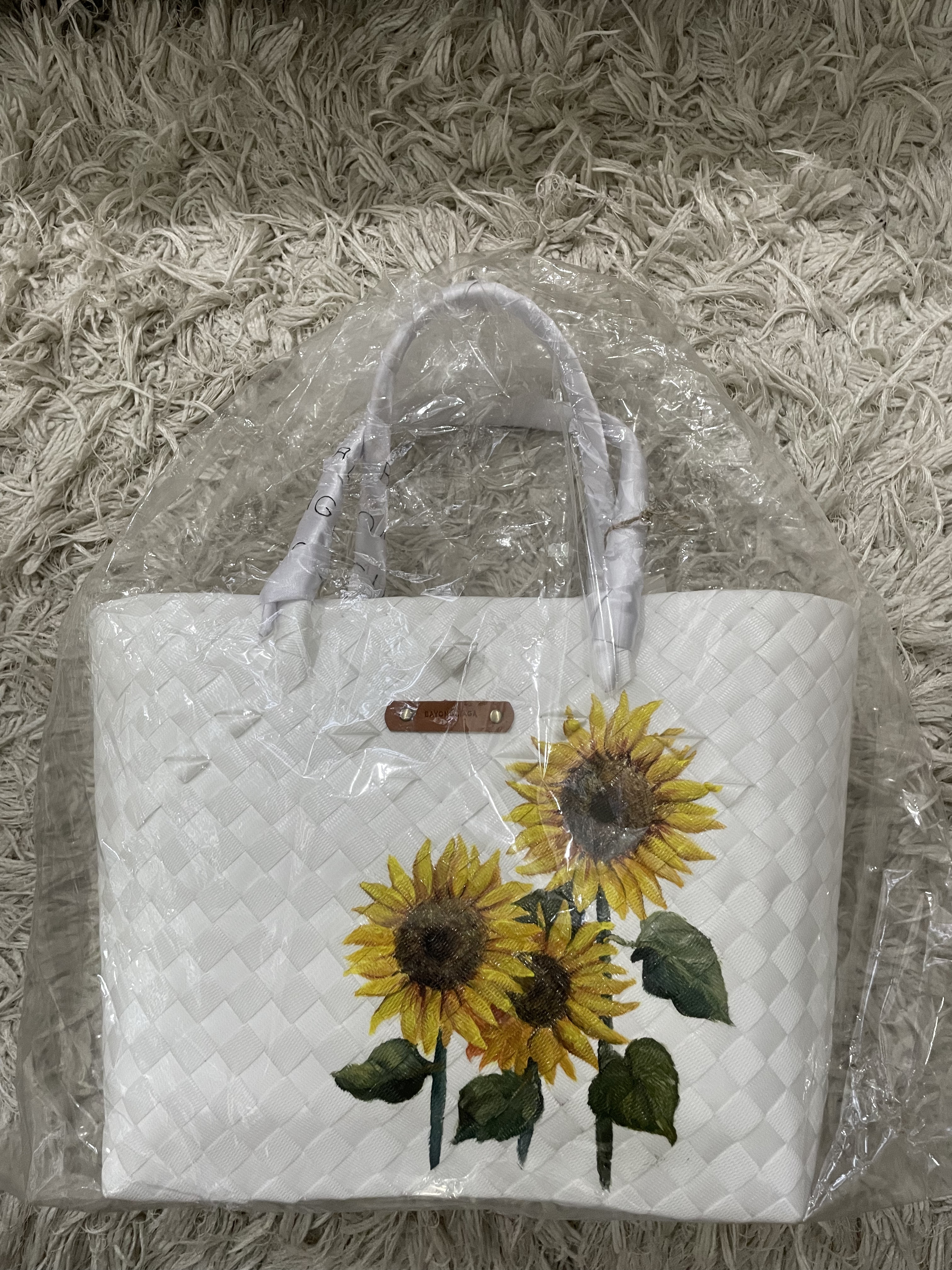 Handcrafted handbag with sunflowers
