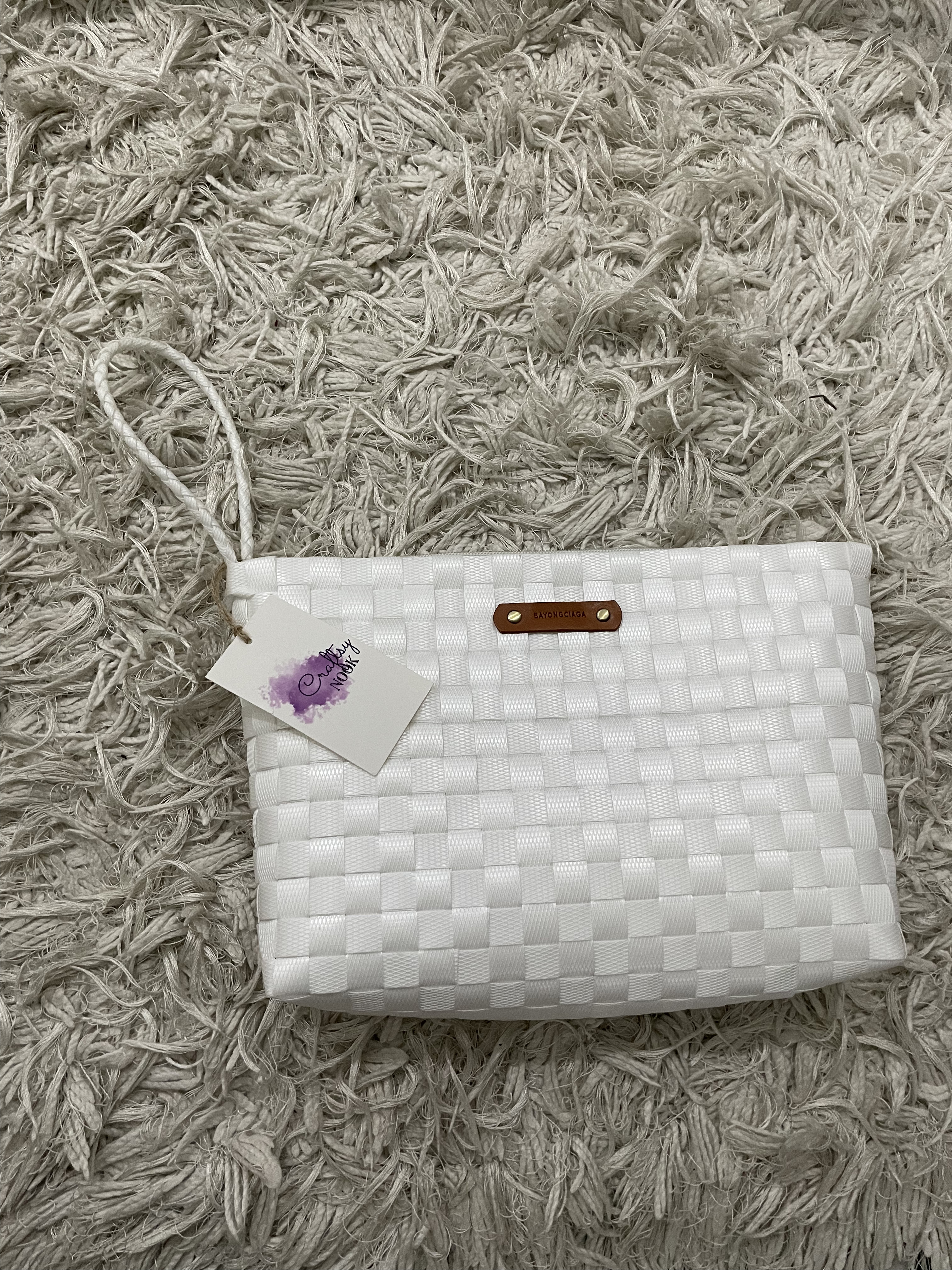 White Travel Clutch