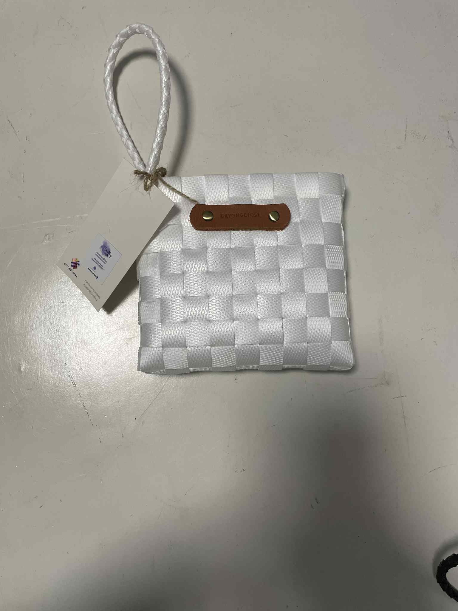 white coin pouch